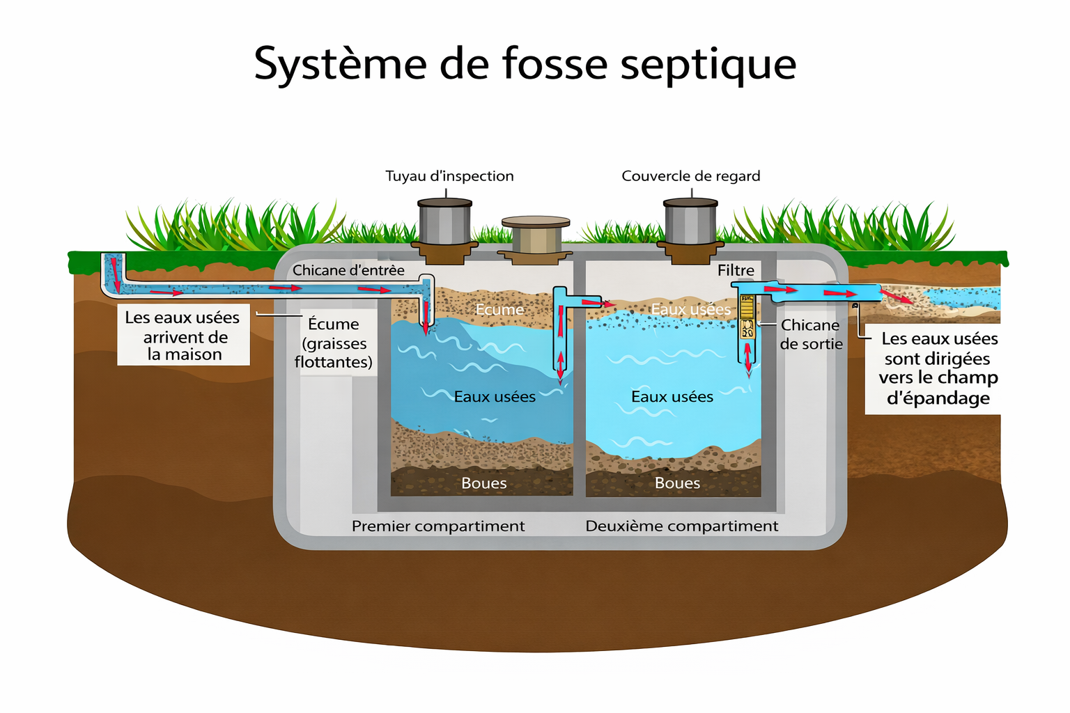 Fosse septique Tx-H2O installation résidentielle